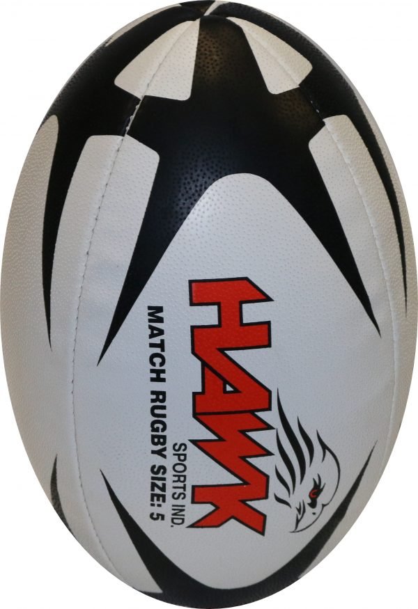 Match Rugby ball Size 5 Standard Grip Rugby ball 100% HandSewn, Brand Hawk ® - Image 3